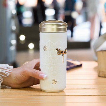 蜻投意合隨身杯 / 大 / 雙層 / 描金+彩繪 / 3色 330ml