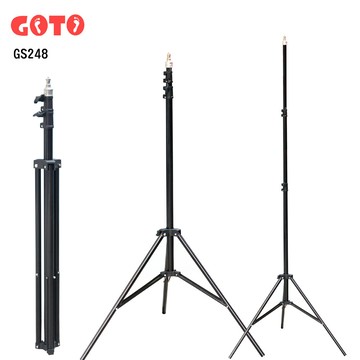 GOTO 專業鋼製粗燈架GS248 直播拍片攝影錄影監視監看手機拍照記錄專業影視環形燈伸縮調整高度燈架三腳架