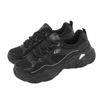 Skechers 休閒鞋 D Lites 5 女鞋 黑 銀 緩衝 拼接 老爹鞋 150521BBK