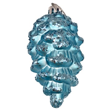 彩繪立體松果 Set 6 7CM  淺藍  1組