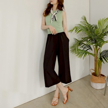 OB嚴選-台灣製造．質感斜紋布腰鬆緊寬褲