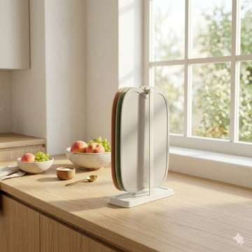 韓國Kassel  Apple 無痕砧板3色組(含砧板立架/韓國製)