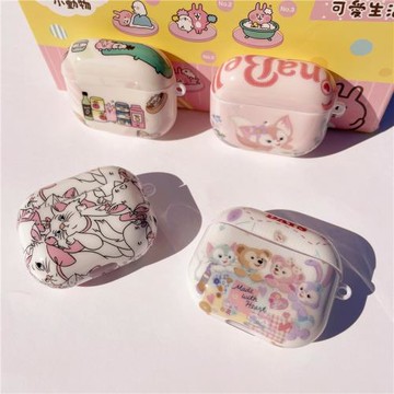 圣誕新年達菲蘋果適用AirPods pro耳機保護套新2/3代無線藍牙殼套