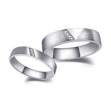 情人對戒 鑽石白鋼 踮起腳尖愛 戒指