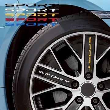 sport輪框貼紙 13cm4入 後照鏡貼紙 車門把手貼 汽車貼紙 輪圈貼紙 車輪貼紙 車貼【CW0409】普特汽車精品