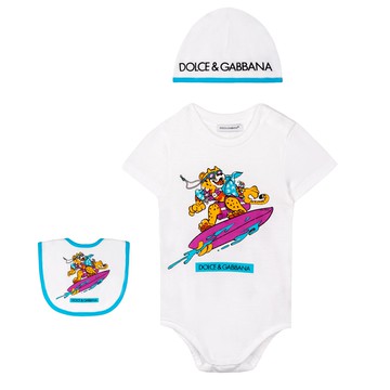 Dolce & Gabbana Kids 嬰幼兒 Surf Camp 套組 - 包屁衣帽子圍兜