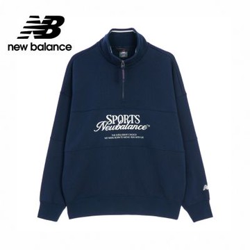 【New Balance】POLO領撞色衛衣_男性_深藍色_NCF31081NV