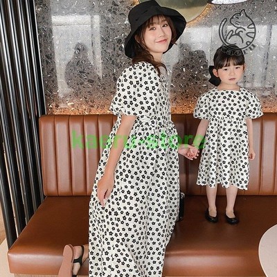 ママとお揃い 娘とペアルック ママリンク 親子お揃い 半袖 ワンピース 女の子子供服 夏 シンプル カジュアル おでかけ お揃い 韓国子供服 通販 Lineポイント最大get Lineショッピング