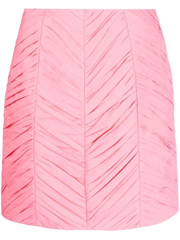 Acler - Radford ruched-detail miniskirt - women - Viscose - 6 - Pink