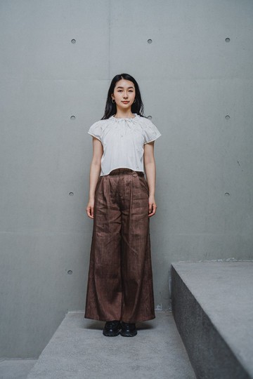 亞麻直筒硬質褲 LINEN STRAIGHT STIFF TROUSERS