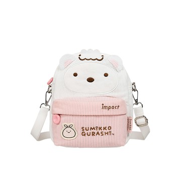 【IMPACT】怡寶 | 角落小夥伴-白熊 燈芯絨兩用小側包-白配粉 IMQSG011WT (IMKS)