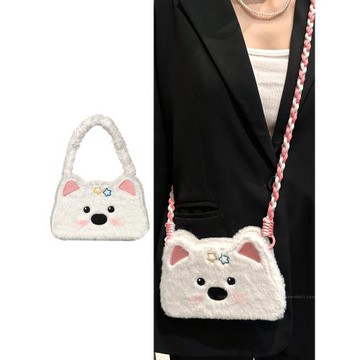 lizardhill 秋冬立體翻蓋毛絨狗適用蘋果16手機殼新款iphone15promax女14pro斜挎背帶13帶掛繩可愛高級超好看