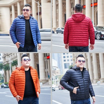【台灣出貨】M-10XL 新款羽絨棉外套男 輕薄舒適保暖戶外連帽大衣 大碼肥佬輕薄小棉襖 休閒爸爸裝外套 冬季外套男