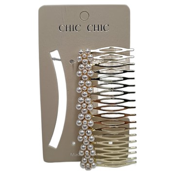 CHIC CHIC 日本造型髮梳 珍珠花 SY14060 優雅髮飾  1支