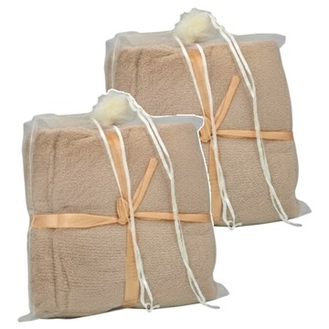 單色珊瑚絨毛巾浴巾組 浴巾140 x 70cm + 毛巾75 x 30cm 棕色 2組