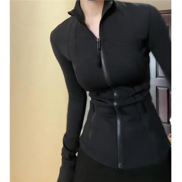 露思同款瑜伽服短外套防曬衣女2025夏季新款氣質運動修身開衫上衣