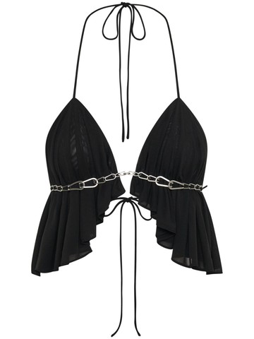 Dion Lee - Gradient Chain Cascade bra top - women - Polyester/Viscose - 4 - Black