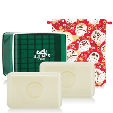 *HERMES 愛馬仕 橘綠之泉香皂新年限定組[50gX2+束口袋]