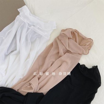 shener*穿搭的溫柔注腳 輕盈半透明感 堆疊領口 疊穿打底上衣