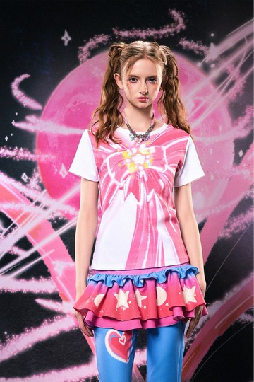 Monsssstar 原創設計師品牌夏日變身魔法少女風印花純棉短袖