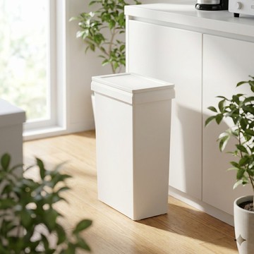 RISU SOLOW 抗菌窄款滑蓋雙用垃圾桶 40L