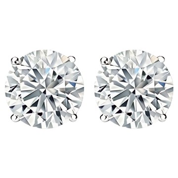 Enclair 女款 莫桑石 卓越切割 培育鑽石 四爪 925純銀 耳環  白色