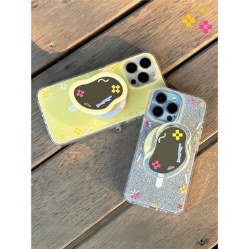 diiko「閃光時刻」原創磁吸手機殼磁吸支架鏡面可愛防摔鏡頭保護黃色ins風iphone16系列