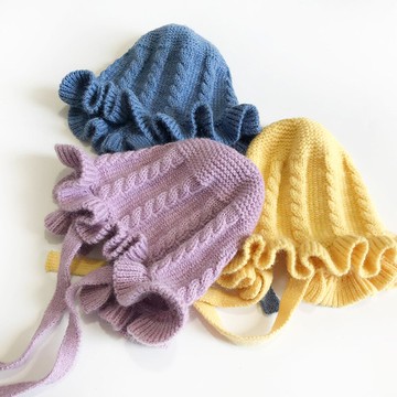 0一1歲嬰兒帽子嬰幼兒女寶寶針織毛線漁夫帽公主可愛春秋薄款秋冬