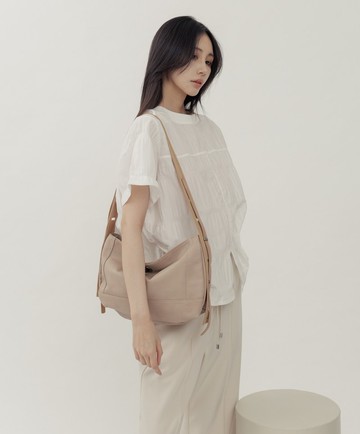 優雅時尚的多功能3用手提肩側背包 奶油卡其