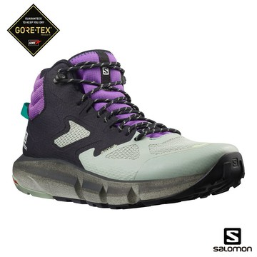 零碼出清├登山樂┤法國 Salomon 男 PREDICT HIKE GTX 中筒登山鞋 黑/海洋灰/皇家紫 # L41461000