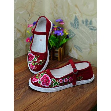 千層底舒適透氣休閑搭扣手工布鞋