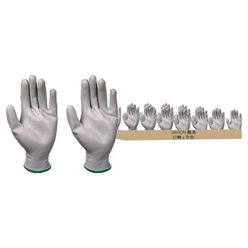 JIAHON 嘉鴻 碳纖維PU塗指手套  灰色  10雙