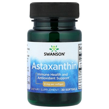 Swanson Vitamins, 蝦青素，8 毫克，30 粒軟膠囊