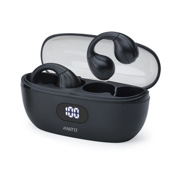 RASTO RS60 耳夾式氣傳導真無線藍牙5.3耳機-黑【九乘九購物網】