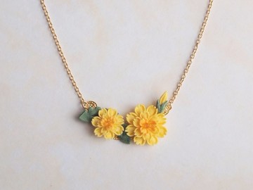 蒲公英花束項鍊（つまみ細工*訂製）