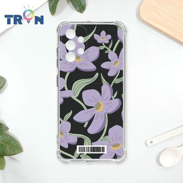 TRON 三星 A53 5G 平塗手繪花朵B款 四角防摔載具殼 軟殼 手機殼