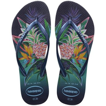 havaianas 哈瓦士 巴西人字拖 女款 Slim tropical 深藍鳳梨 涼鞋 拖鞋 夾腳拖 海灘鞋【南風百貨】