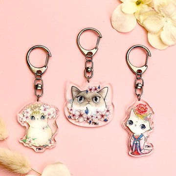 鑰匙圈 | 吊飾 | 滴膠款壓克力 - 喵妃、花花貓、傻白甜小閨蜜