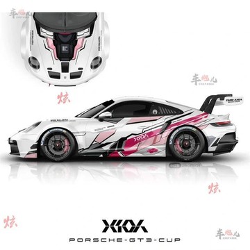 快速出貨 台灣現貨保時捷911車貼拉花Carrera4S 992 997 Targa改裝引擎蓋高達車身貼#PORSCHE 車貼 車