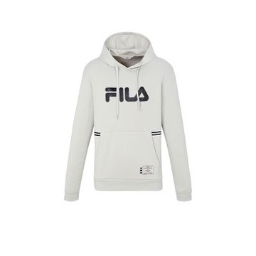 FILA官方直營 男吸濕排汗長袖連帽T恤-淺灰 1TEZ-5703-BG