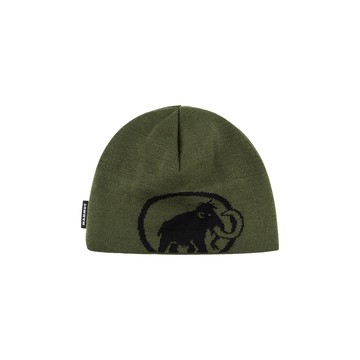 MAMMUT Tweak Beanie 保暖針織LOGO羊毛帽 深沼澤綠/黑 #1191-01352