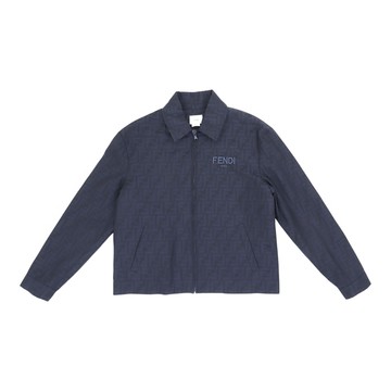 FENDI Kids FF logo 滿版藍色夾克