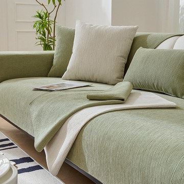 【好物良品】三人座組合＿四季通用雪尼爾編織系列立體刺繡沙發墊三人座 北雪森林-灰色