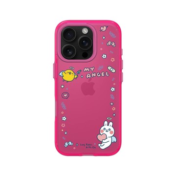 iPhone 16 Pro Clear 粉漾桃 - 懶散兔與啾先生 Lazy Rabbit and Mr.Chu - My Angel