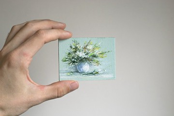 油畫小品 | 迷你油畫 | 小巧花卉藝術 | 微型藝術