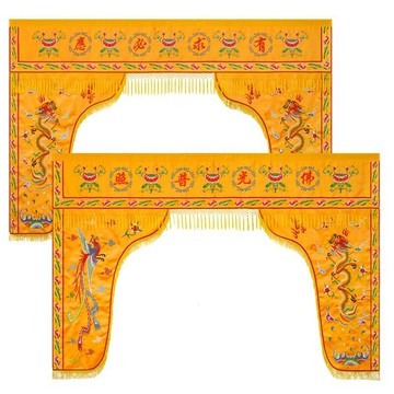 公司貨 附發票 免運 佛堂龍鳳普照佛光龍門神帳佛帳門簾佛帳掛簾刺繡簾布龍門佛帳定制