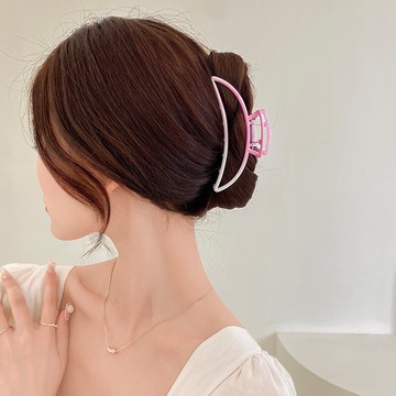 漸變抓夾粉色ins小眾金屬鯊魚夾子頭飾后腦勺發夾少女心發抓