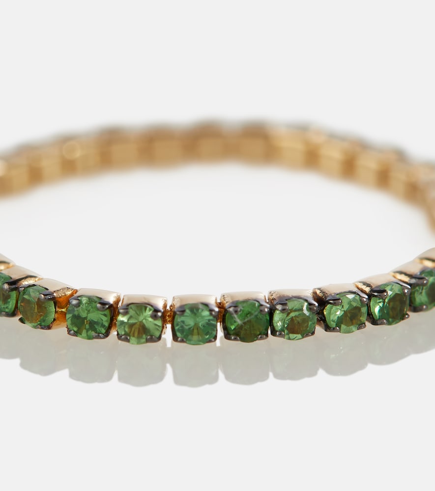 Shay Jewelry Thread 18kt gold ring with green garnets