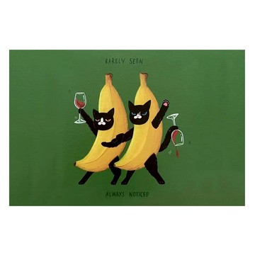 西格傢飾 多巴胺療癒貓咪軟珪藻土地墊  40 x 60cm  藝術黑貓C 綠色 + 黃色