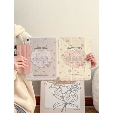 【內置筆袋】2025新款ipadpro保護殼透明air7套適用蘋果11寸6平板防彎摔9第11代超薄10旋轉5帶筆槽mini全包13